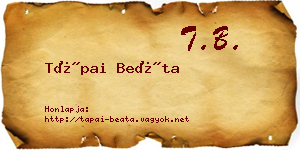 Tápai Beáta névjegykártya